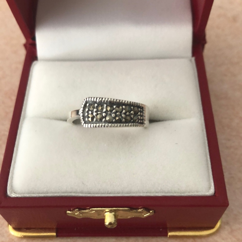 Marcasite Sterling Silver Ornate Ring - Picture 2 of 5
